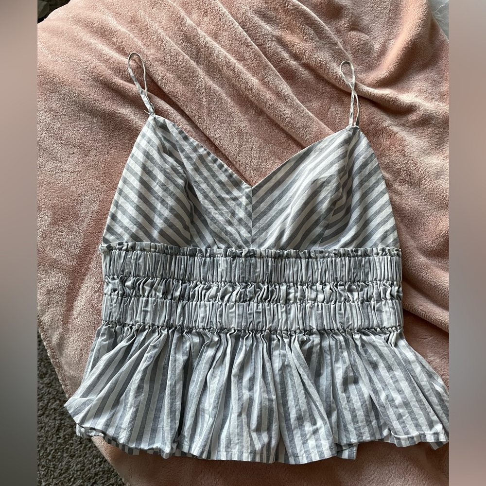 Express Pin Stripe Peplum Tank